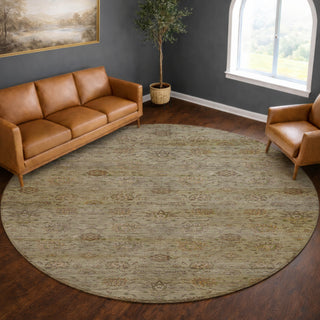Dalyn Aristo AR3 Celery Area Rug Round Lifestyle Image Feature