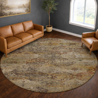 Dalyn Aristo AR4 Wheat Area Rug Round Lifestyle Image Feature