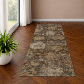 Dalyn Aristo AR7 Chocolate Area Rug Runner Lifestyle Image Feature