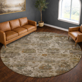 Dalyn Aristo AR7 Ivory Area Rug Round Lifestyle Image Feature