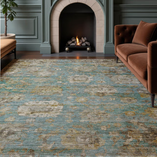 Dalyn Aristo AR7 Teal Area Rug Lifestyle Image Feature