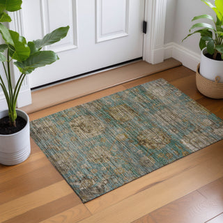Dalyn Aristo AR7 Teal Area Rug Scatter Lifestyle Image Feature