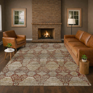Dalyn Aristo AR8 Burgundy Area Rug Lifestyle Image Feature