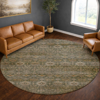 Dalyn Aristo AR9 Basil Area Rug Round Lifestyle Image Feature