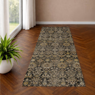 Dalyn Aristo AR9 Black Area Rug Runner Lifestyle Image Feature