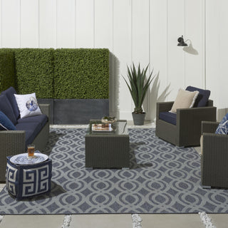 Nourison Aruba ARB05 Slate/Light Blue Area Rug Room Image Feature