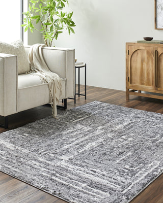 LIVABLISS Andorra Plus ARP-2304 Metallic-Silver Area Rug Room Scene Feature