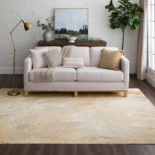 Karastan Memento Artifact Beige Area Rug Lifestyle Image Feature
