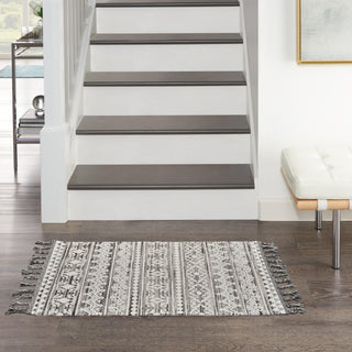 Nourison Asilah ASI03 Grey/Ivory Area Rug Corner Image
