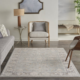Nourison Asher ASR01 Blue Ivory Area Rug Swatch Image