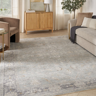 Nourison Asher ASR01 Blue Ivory Area Rug Corner Image