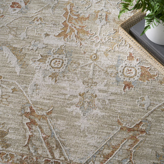 Nourison Asher ASR01 Sage Ivory Area Rug Corner Image