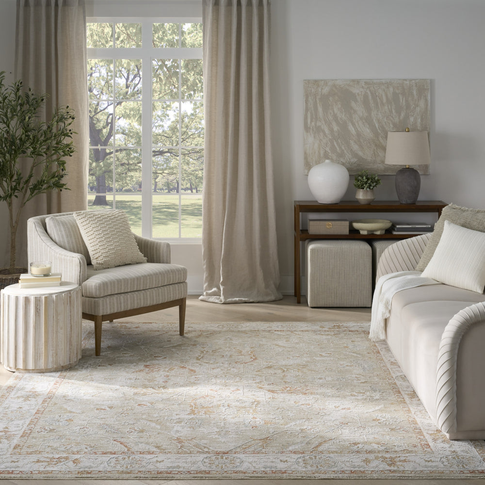 Nourison Asher ASR01 Sage Ivory Area Rug Room Image Feature