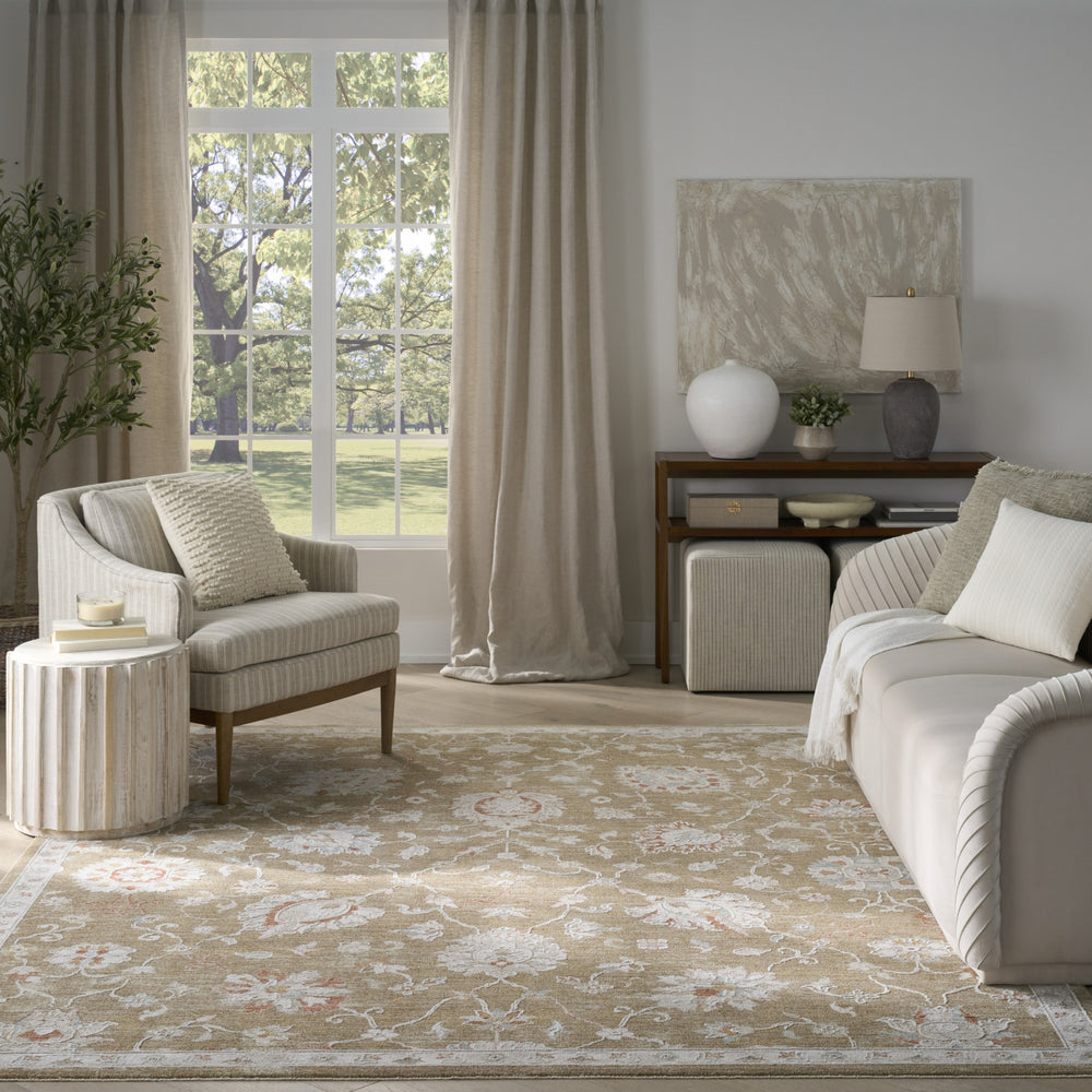 Nourison Asher ASR04 Mocha Area Rug Room Image Feature