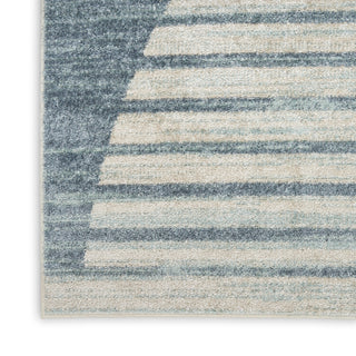 Nourison Astra Machine Washable ASW03 Blue Area Rug Corner Image
