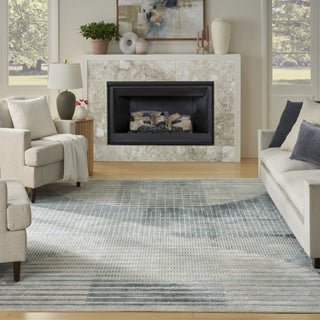Nourison Astra Machine Washable ASW03 Blue Area Rug Swatch Image