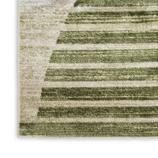 Nourison Astra Machine Washable ASW03 Ivory Olive Area Rug Corner Image