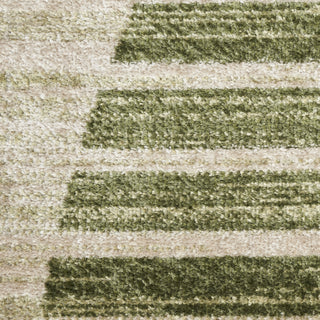 Nourison Astra Machine Washable ASW03 Ivory Olive Area Rug Close Up