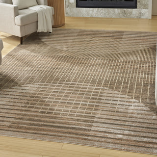 Nourison Astra Machine Washable ASW03 Latte Area Rug Corner Image