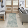 Nourison Astra Machine Washable ASW07 Blue Ivory Area Rug Corner Image