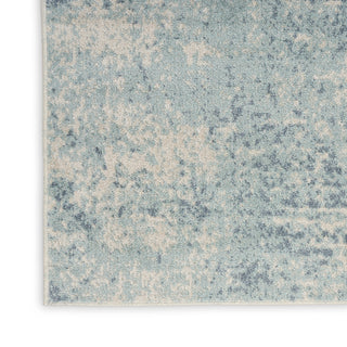 Nourison Astra Machine Washable ASW07 Blue Ivory Area Rug T' R