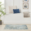 Nourison Astra Machine Washable ASW07 Blue Ivory Area Rug Corner Image