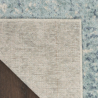 Nourison Astra Machine Washable ASW07 Blue Ivory Area Rug Corner Image