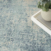 Nourison Astra Machine Washable ASW07 Blue Ivory Area Rug Corner Image