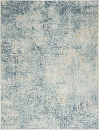 Nourison Astra Machine Washable ASW07 Blue Ivory Area Rug Main Image