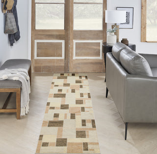 Nourison Astra Machine Washable ASW09 Beige Multicolor Area Rug Corner Image