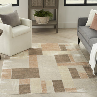 Nourison Astra Machine Washable ASW09 Beige Multicolor Area Rug Corner Image