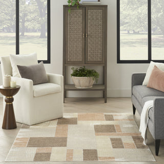 Nourison Astra Machine Washable ASW09 Beige Multicolor Area Rug Room Image Feature