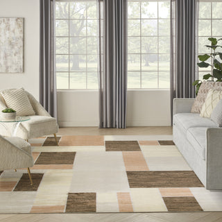 Nourison Astra Machine Washable ASW09 Beige Multicolor Area Rug Room Image Feature