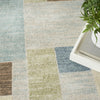 Nourison Astra Machine Washable ASW09 Blue Green Multi Area Rug Corner Image