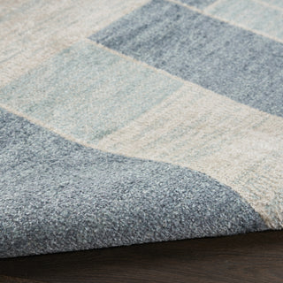 Nourison Astra Machine Washable ASW09 Blue Ivory Area Rug Corner Image
