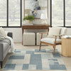 Nourison Astra Machine Washable ASW09 Blue Ivory Area Rug Room Image Feature