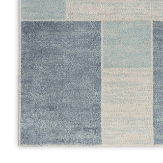 Nourison Astra Machine Washable ASW09 Blue Ivory Area Rug 