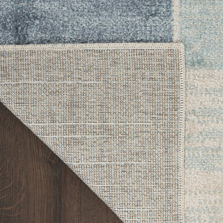 Nourison Astra Machine Washable ASW09 Blue Ivory Area Rug 