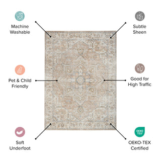 Nourison Astra Machine Washable ASW09 Blue Ivory Area Rug 