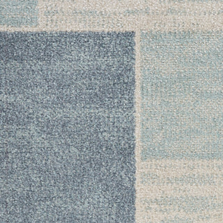 Nourison Astra Machine Washable ASW09 Blue Ivory Area Rug 