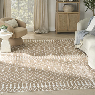 Nourison Astra Machine Washable ASW10 Taupe Area Rug Corner Image