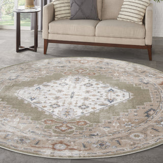 Nourison Astra Machine Washable ASW11 Sage Multi Area Rug Corner Image