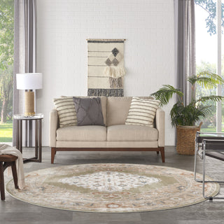 Nourison Astra Machine Washable ASW11 Sage Multi Area Rug Room Image Feature