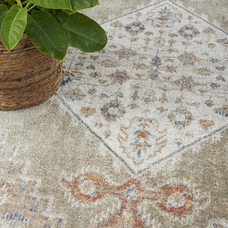 Nourison Astra Machine Washable ASW11 Sage Multi Area Rug Corner Image