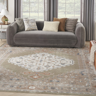 Nourison Astra Machine Washable ASW11 Sage Multi Area Rug Corner Image