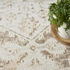 Nourison Astra Machine Washable ASW11 Beige Area Rug Corner Image