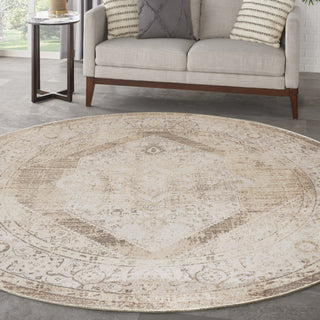 Nourison Astra Machine Washable ASW11 Beige Area Rug Corner Image