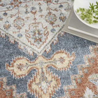 Nourison Astra Machine Washable ASW11 Denim Multicolor Area Rug Corner Image
