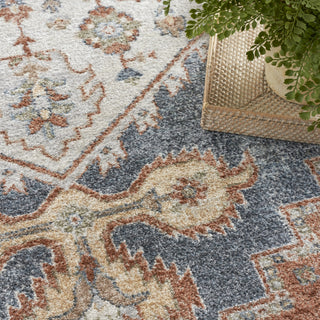 Nourison Astra Machine Washable ASW11 Denim Multicolor Area Rug Corner Image