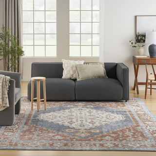 Nourison Astra Machine Washable ASW11 Denim Multicolor Area Rug Room Image Feature